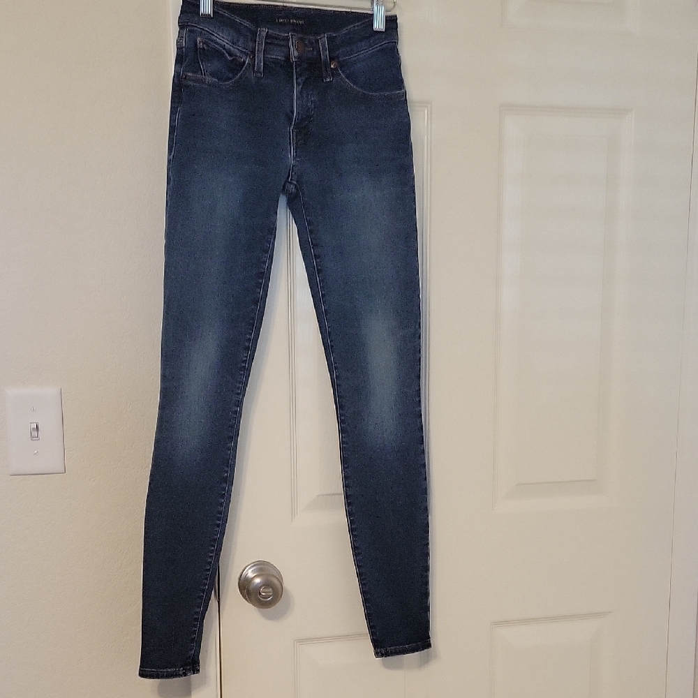 Lucky Brand Blue Super Skinny Mid Rise Jeans Ava
